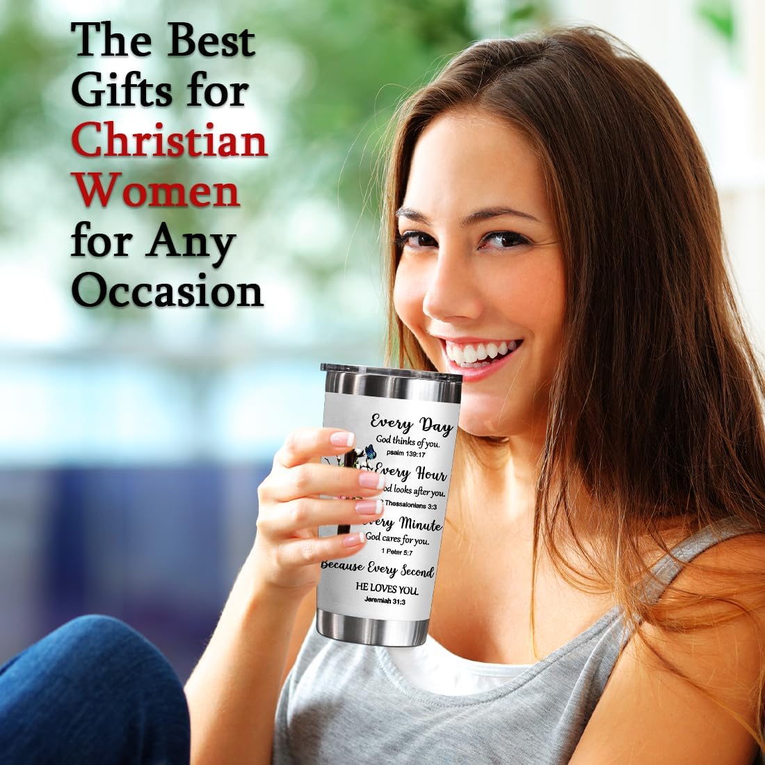 YXOTJHS Christian Gifts for Women, Inspiration Religious Gifts, Bible Verse Encouragement Gifts, Thank You & Birthday Gifts for Women, Mom, Friend, Sister - 20 Oz Stainless Steel Tumbler - Image 2