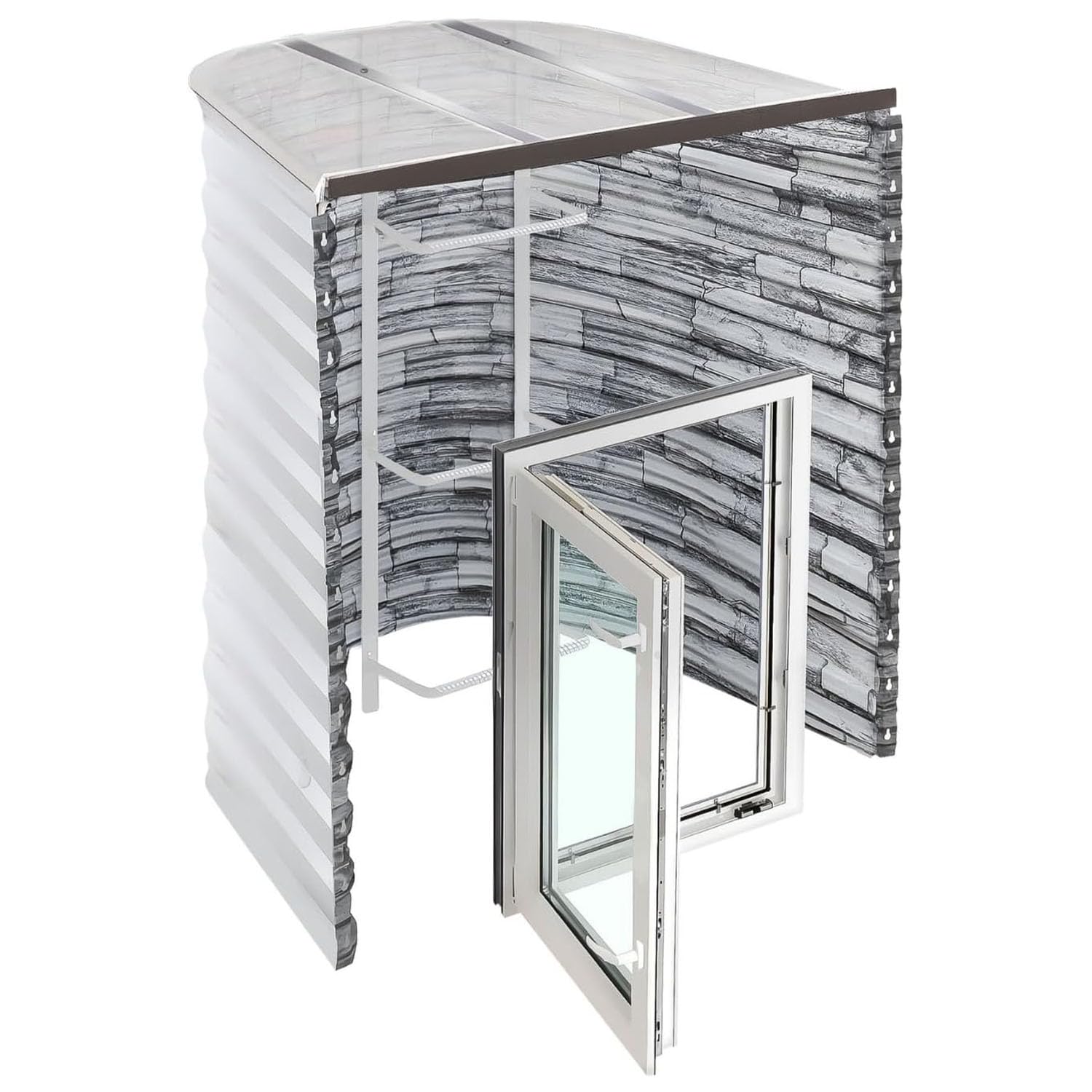 Tuffwell Egress Window Well Kit Stoneview 42 by 36 by 48 inches