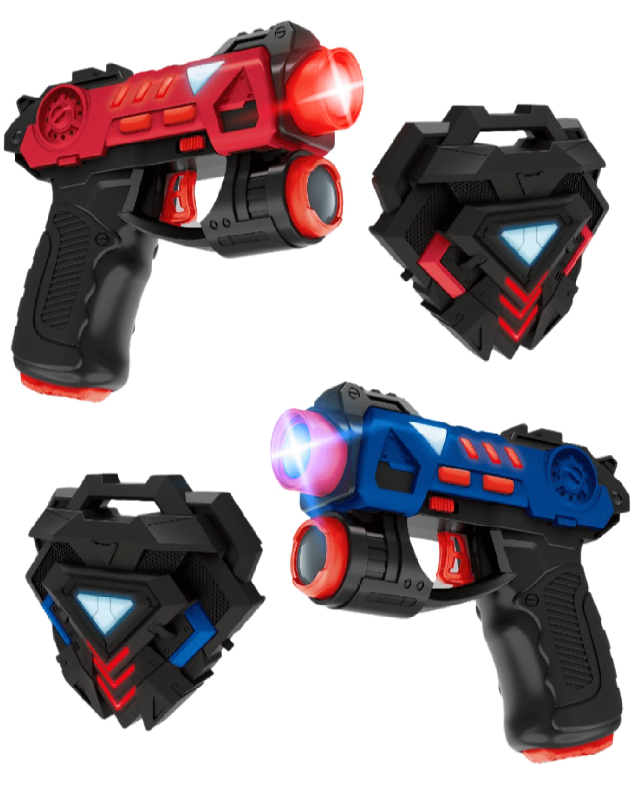 Infrared Tag with 2 Toy Shooters and Vest Set. A Shooting Battle Family Group Activity for Indoor or Outdoor use. Kids Ages 3 and Above