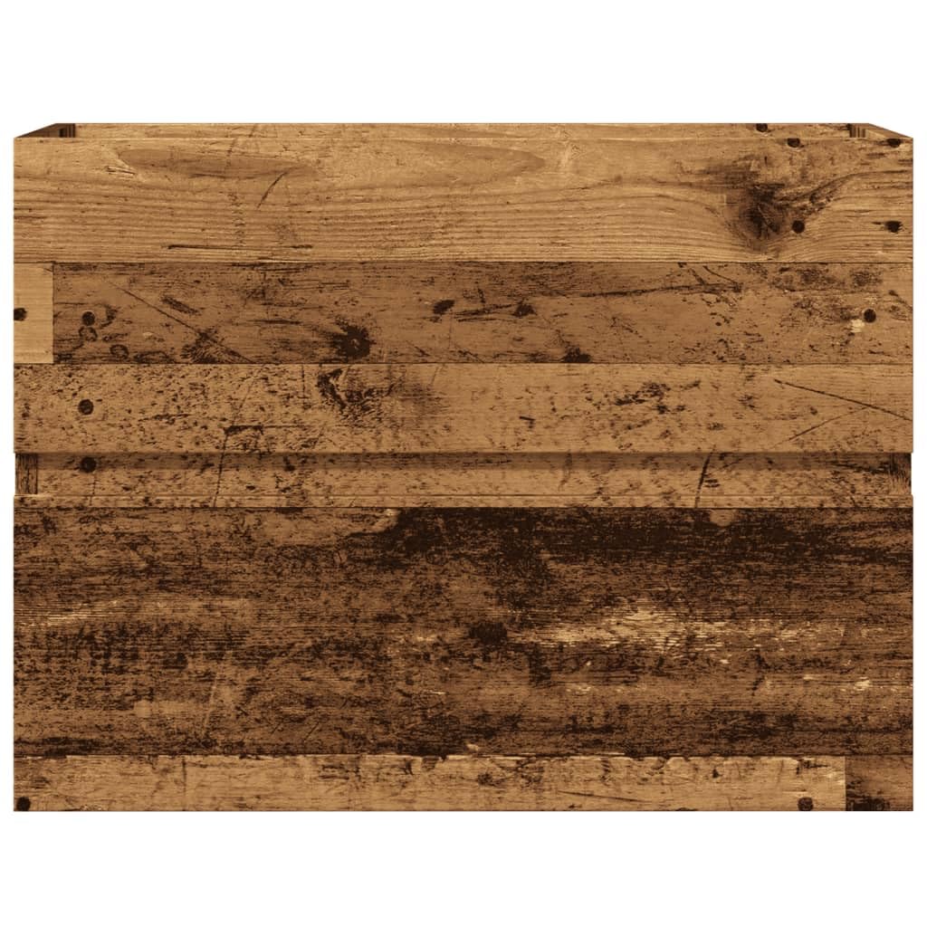 Armario de baño con aspecto de madera envejecida, 60 x 38,5 x 45 cm, material de madera, duradero, resistente a la humedad, para almacenamiento de baño, fácil de limpiar, moderno