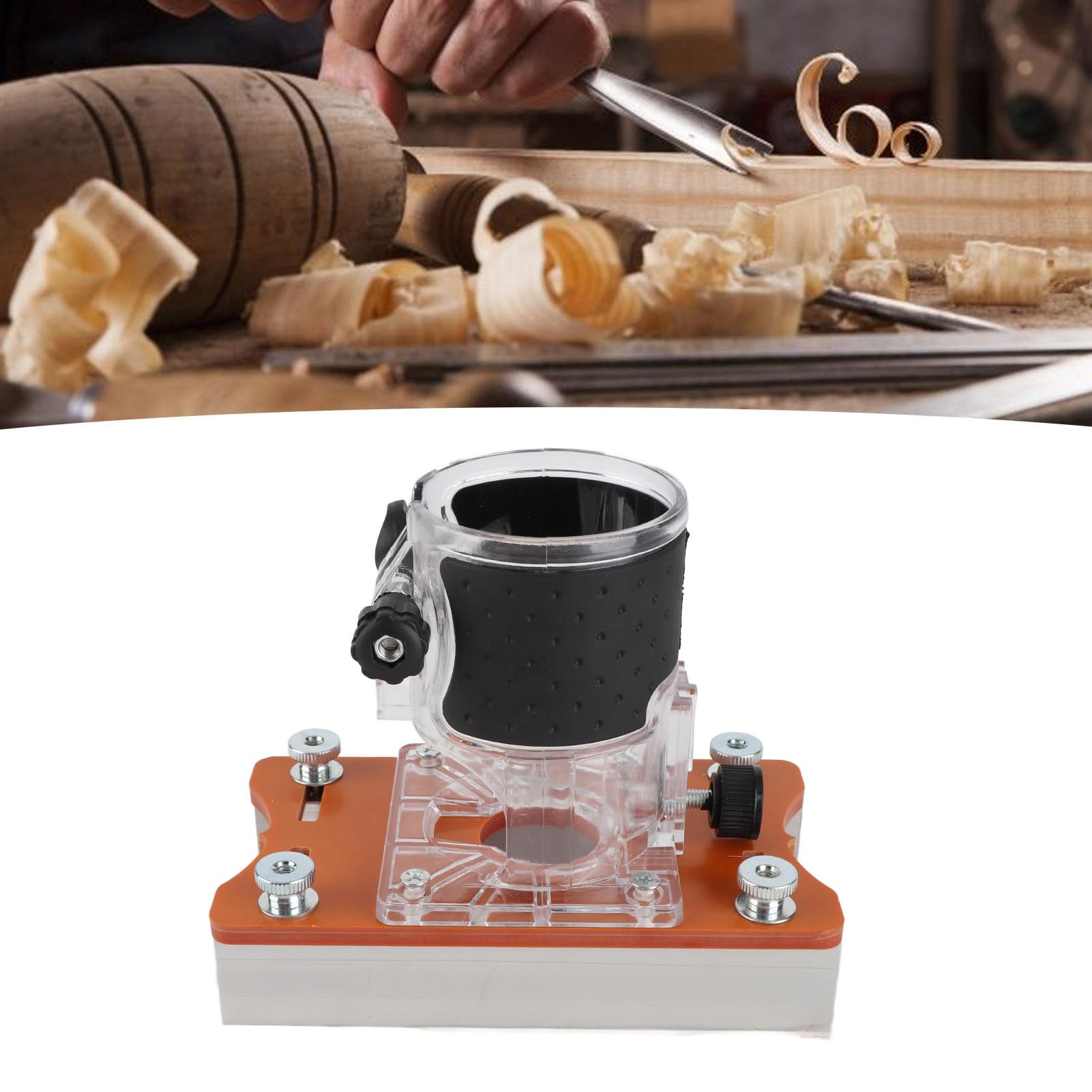 Localizzatore di scanalature per macchina da taglio HaloVerde con base per fresa per la lavorazione del legno in lega di alluminio e plastica, adatto a taglierine da 65 mm per