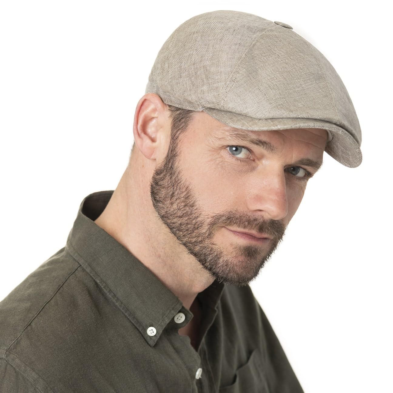Stetson Gorra Gatsby de Lino Brooklin Mujer/Hombre - Made in The EU Gorros Verano Herringbone con Visera, Forro Primavera/Verano