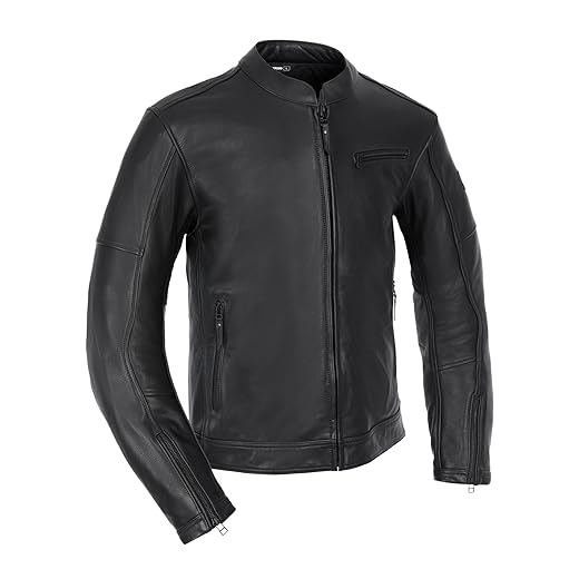 Oxford Men'S Henlow Leather Motorcycle Jacket