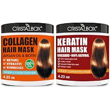 2 Pack Collagen Hair Mask & Keratin Hair Mask,Keratin Hair Treatment,Repair Treatment Deep Conditioning Hair Treatment Mask for Damaged Hair,Hydrating Conditioner with Argan Oil for Dry Hair