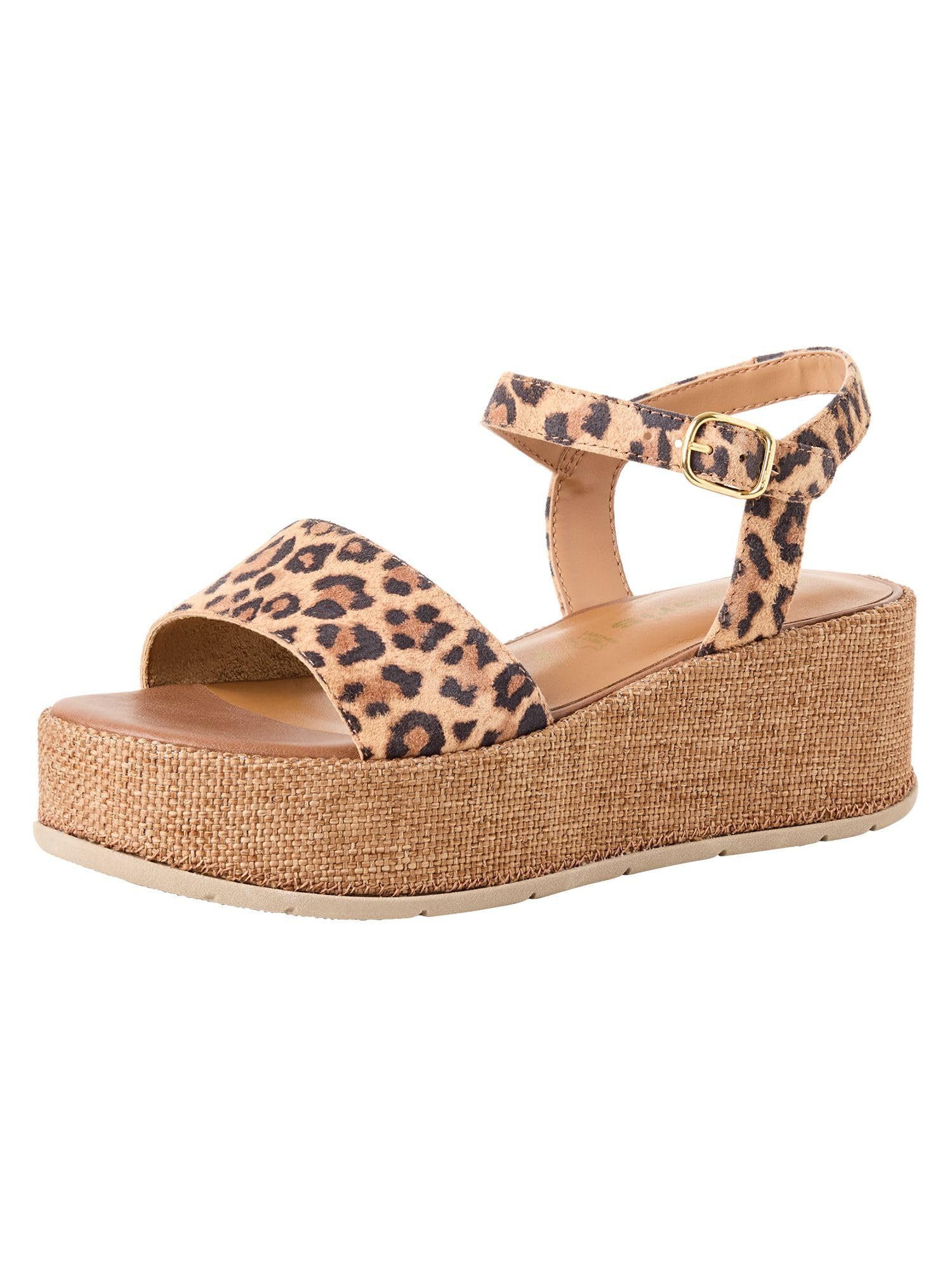 Tamaris Women’s sandal with wedge heel brown 8 UK
