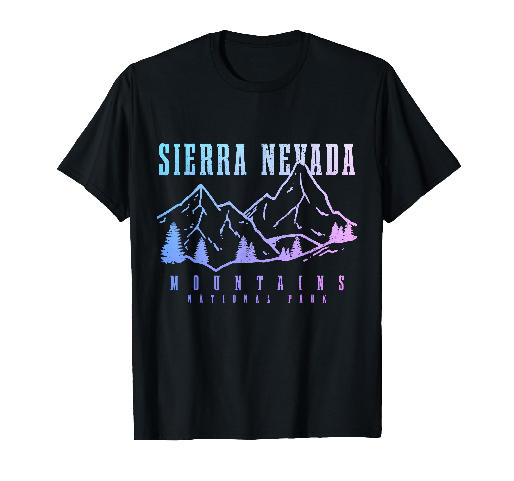 Sierra Nevada California Mountains Vintage Hiking Nature T-Shirt