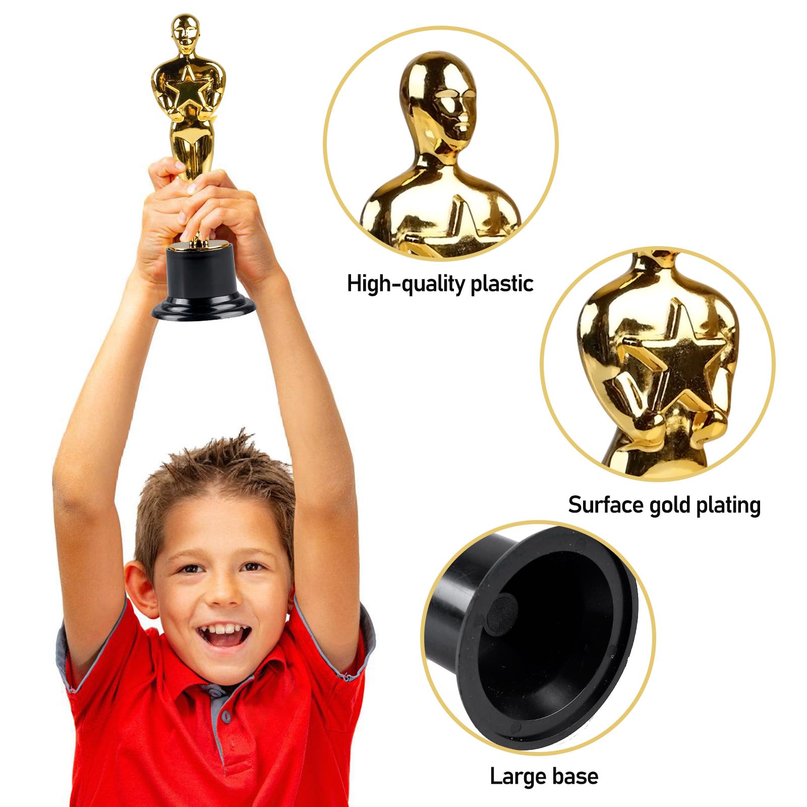 SUNOYA Coppa per Trofei, 12PCS Coppe e Trofei Calcio, Coppa Trofeo Bambini, Plastica Trofeo Placcata, Coppe e Trofei Personalizzati per i Premi Sportivi del Calcio e i Gala di Premiazione