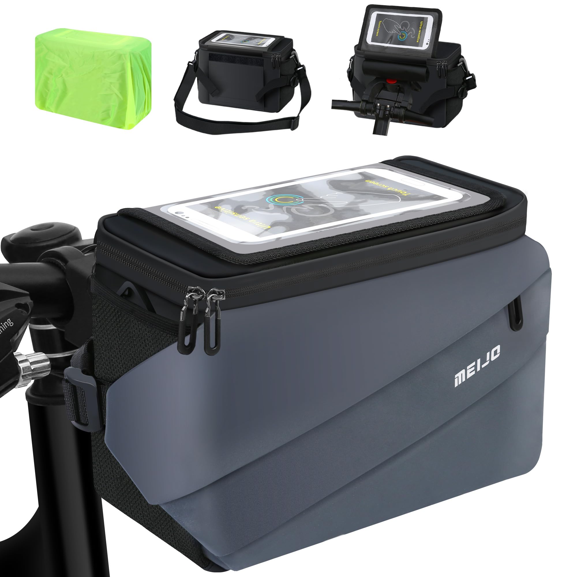 Fahrradtasche Lenker mit Lenkeradapter, 6.5L Lenkertasche Fahrrad und Elektrofahrräder Wasserdicht Große Kapazität Fahrradkorb Vorne Fahrrad e-Bike, Blau