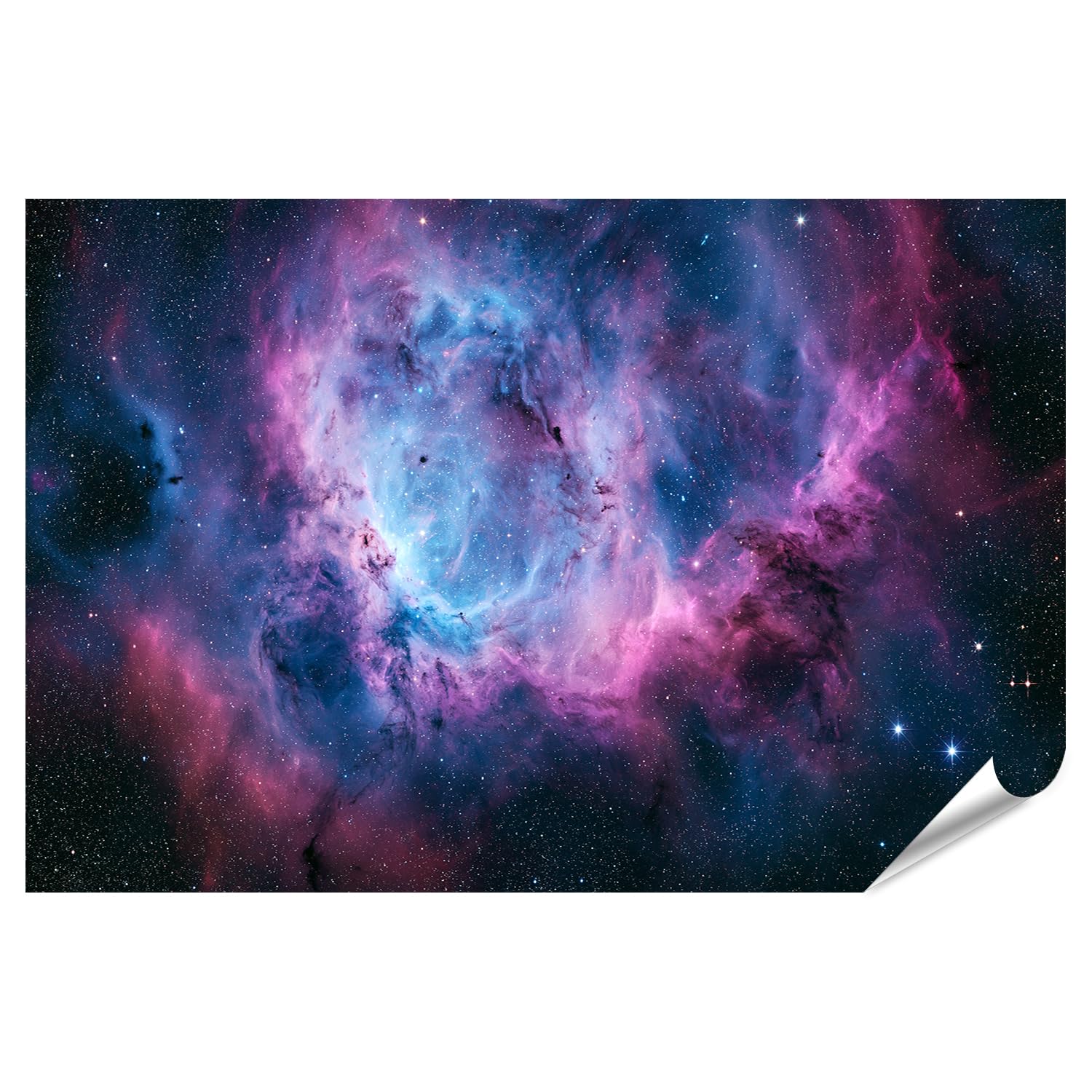 islandburner Póster de primera calidad mística con cuna de niebla, impresión artística para sala de estar para fans del espacio, formato grande