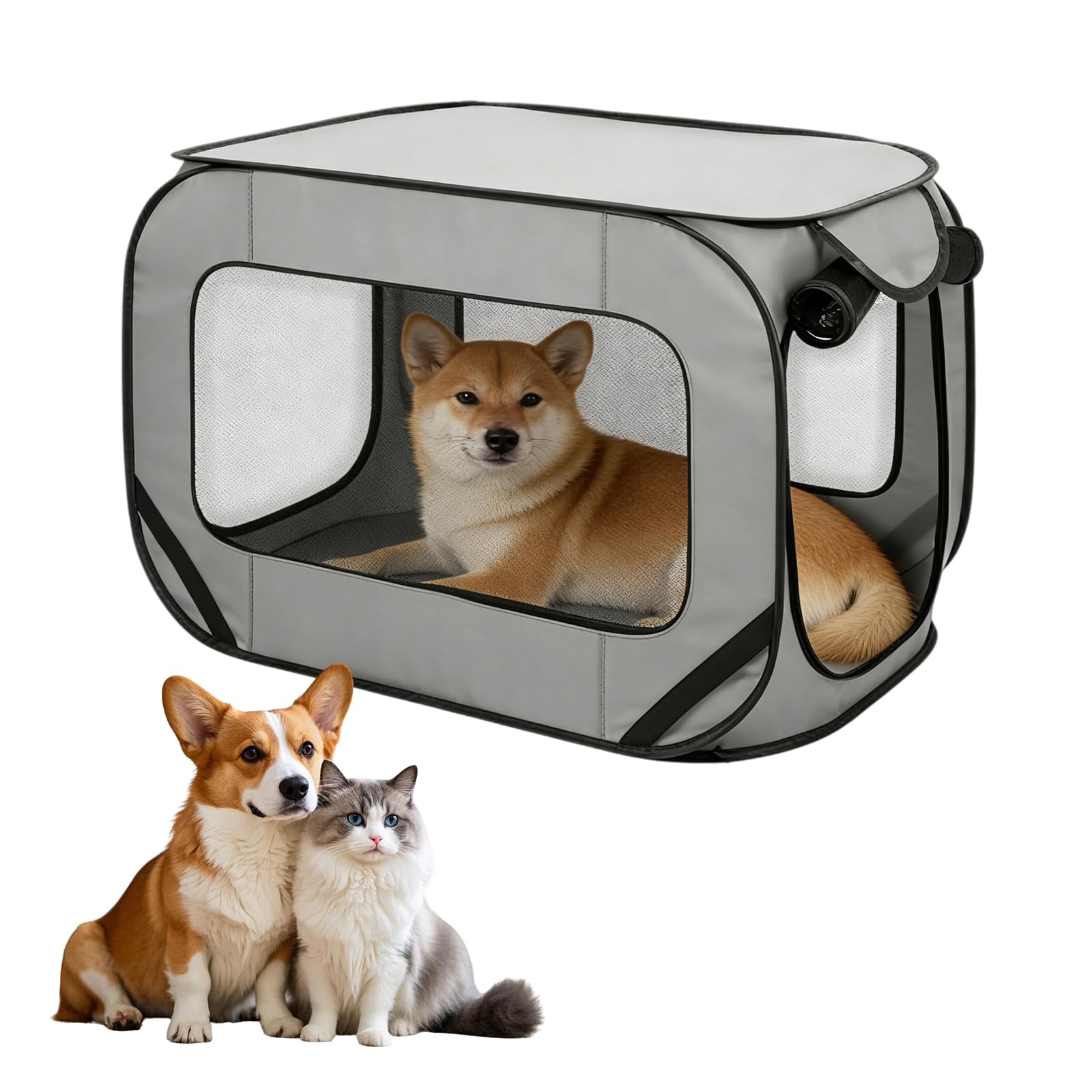 Sac transport chat et chien pliable 92x52x52cm pour voyage en voiture
