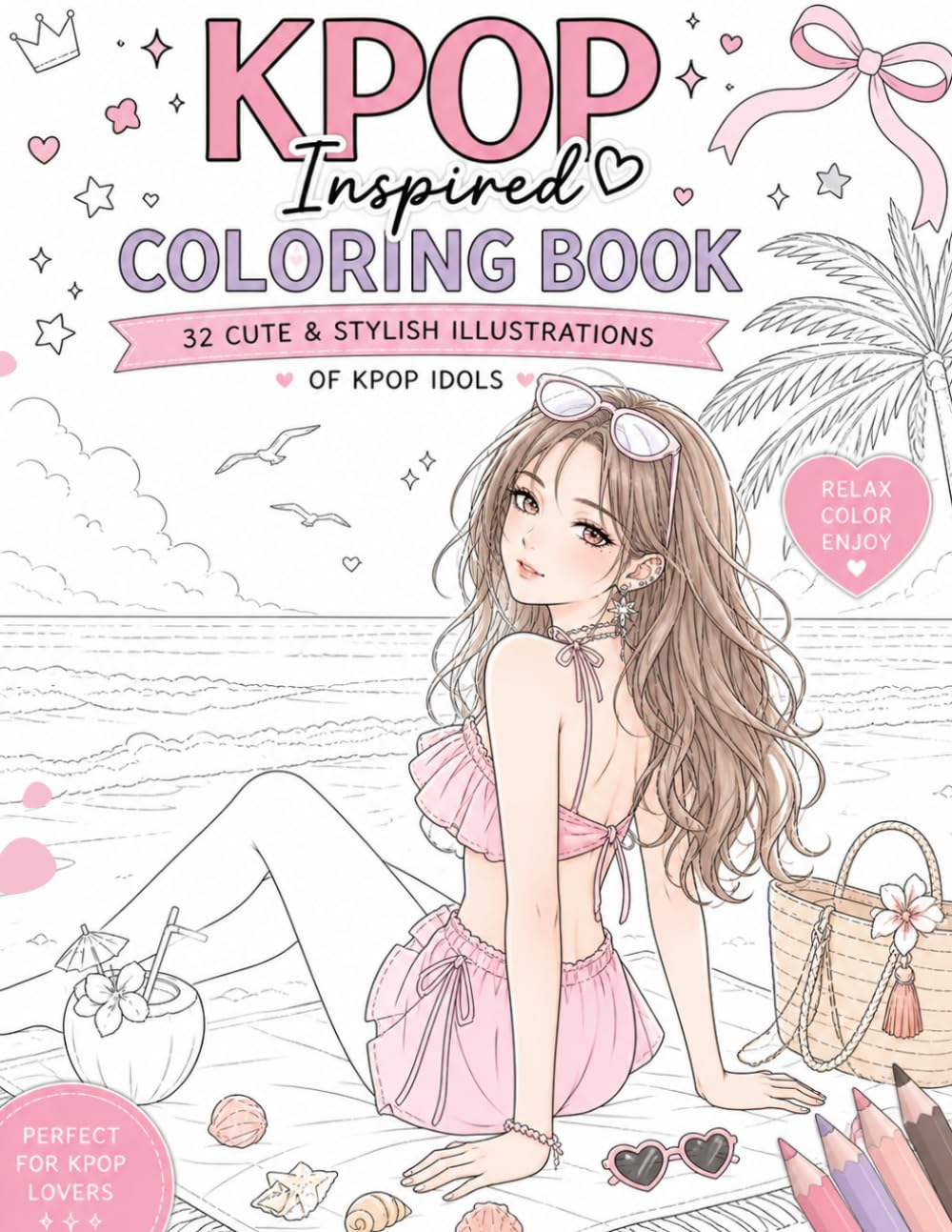 KPOP Inspired Coloring Book: coloriages inspirés des idoles K-Pop