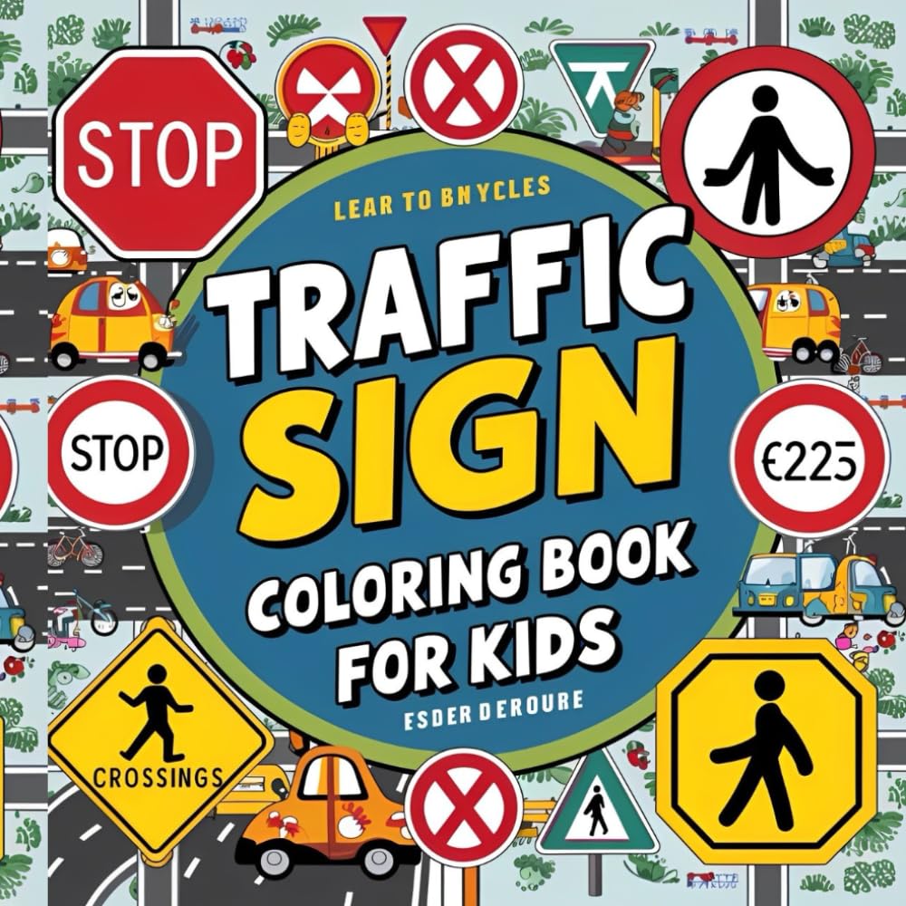 Traffic Sign Coloring book for kids: Easy to learn the road sign specially for kids