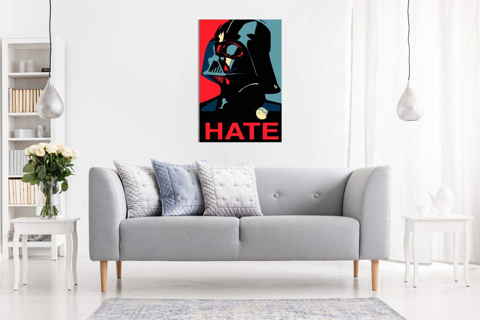 Stampa artistica da parete su tela di Star Wars Darth Vader Pop Art (91 x 61 cm)