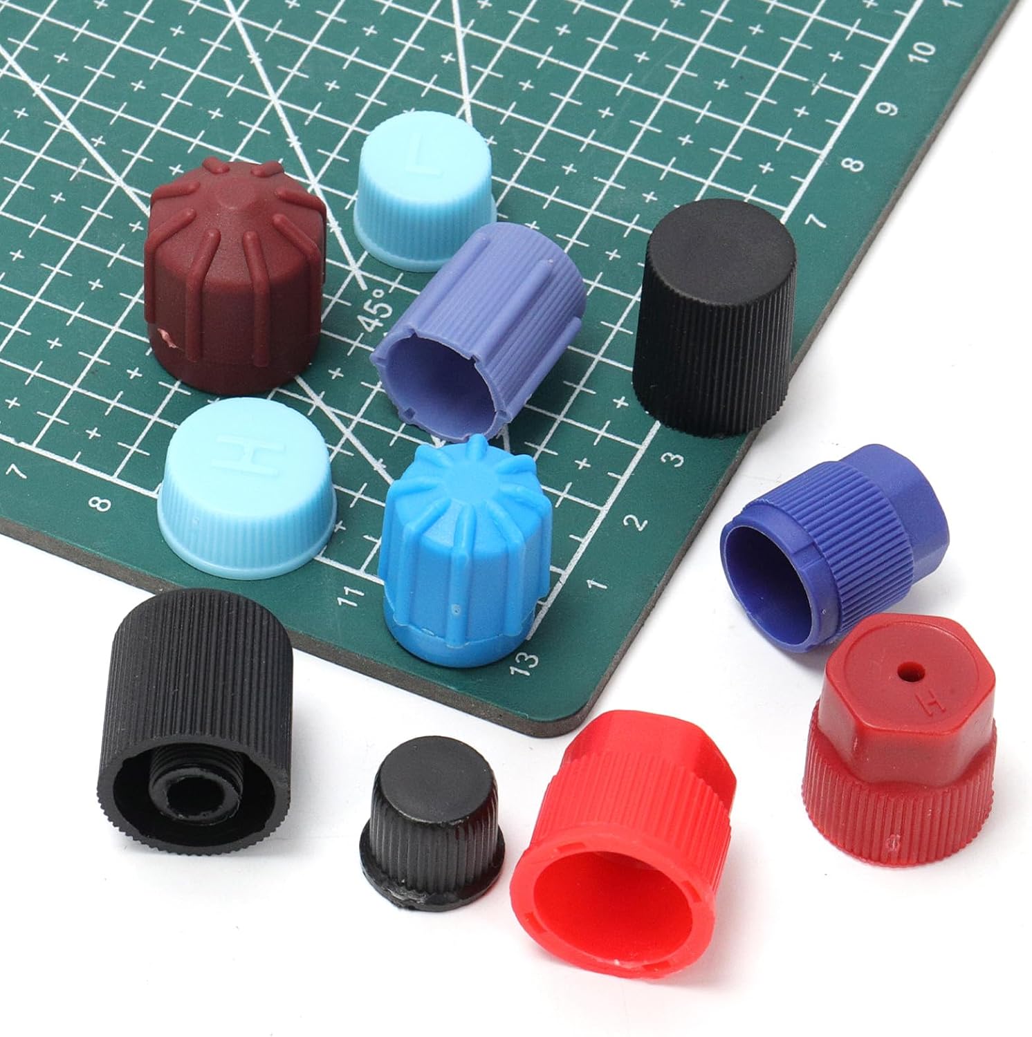 63PCS A/C Valve Core Cap A/C System Valve Core Dust Caps Air Seal Air Conditioning Valve Replacement Caps AC System Charging Port Caps for Efficient Charging and Maintenance