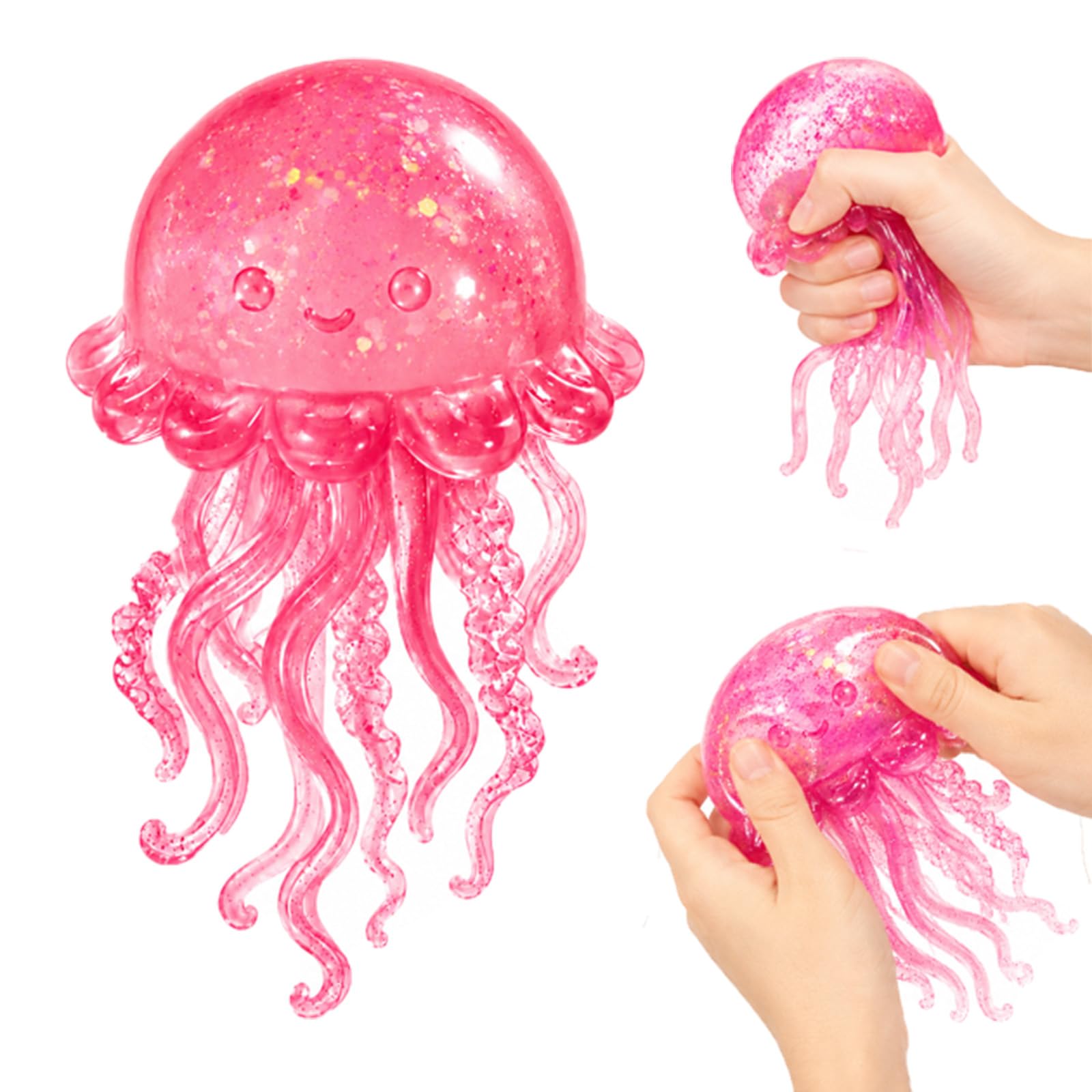 Jellyfish Squishy Toys, Squishy Smile Jellyfish Stress Balls Fidget Toys