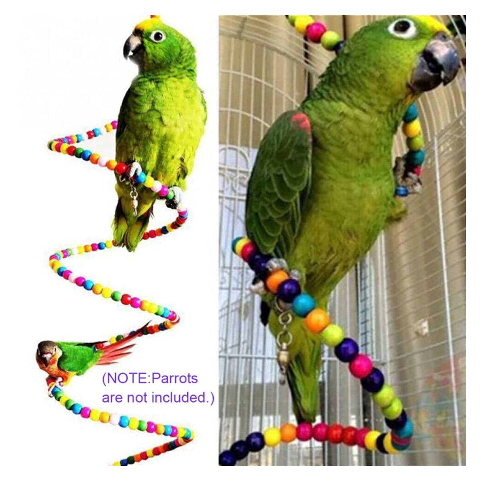 Vogelspielzeug 6 stücke Papageispielwaren Bunte Schwingkäfig Spielzeug Hölzern Hängende Vogel Swing Glocken Seilstring Kleine Schwingring Budgie Vogel Kaustätte Set