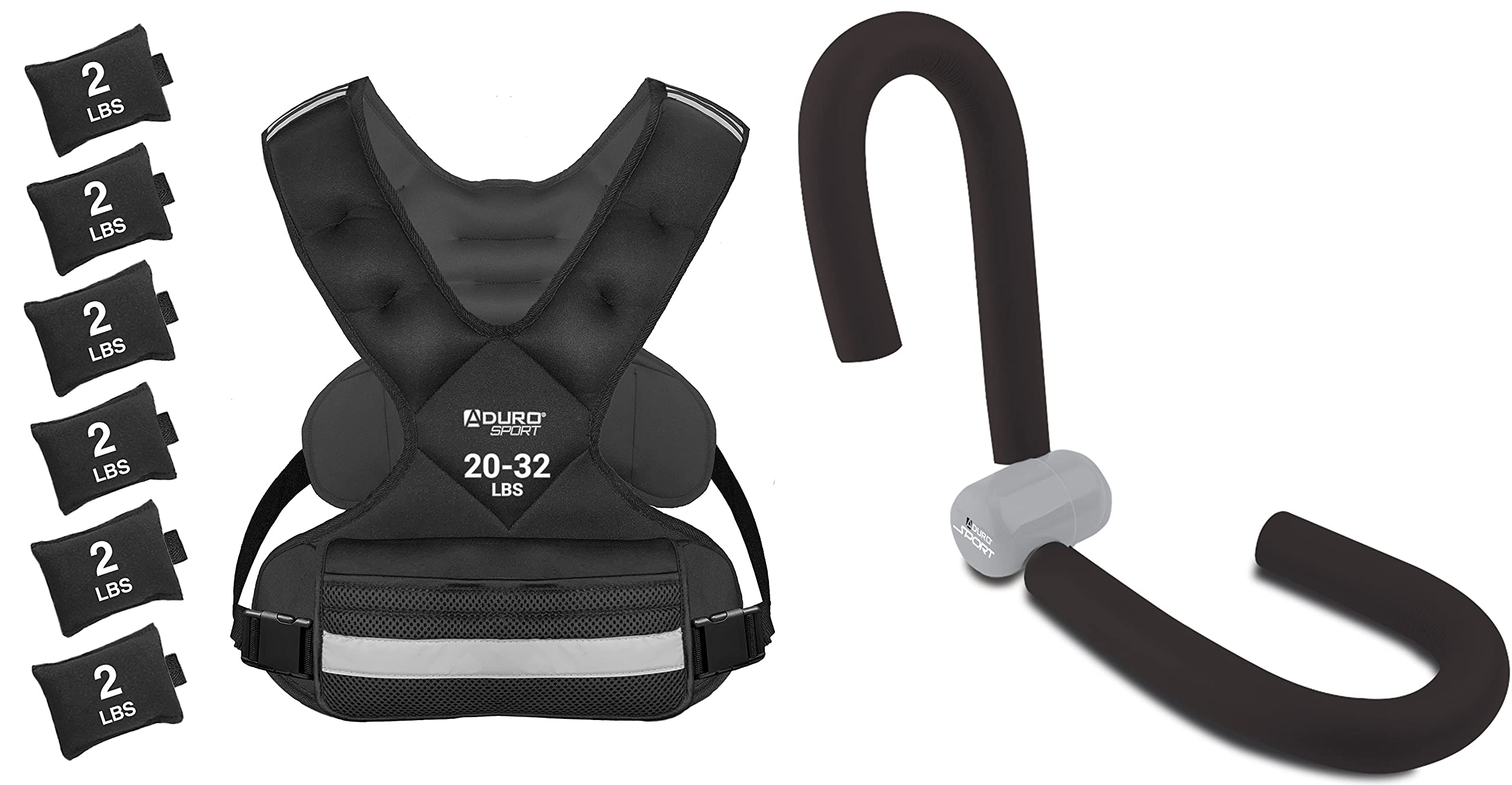 Aduro Sport Adjustable Weighted Vest Workout Equipment,20-32lbs Body Weight Vest Bundle with Thigh Toner Workout Equipment, Arm Workout Leg Exercise Thigh Master Trimmer Inner Thigh Exercise Equipment