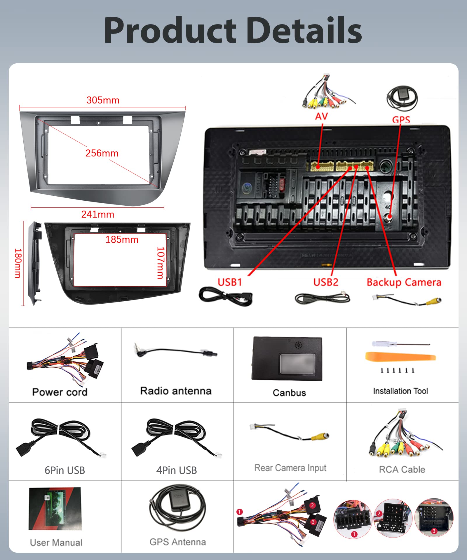 Podofo Android Radio de Coche para Seat Leon 2005-2012(Mano Izquierda Draive), Pantalla Páctil de 9" GPS Navi Bluetooth WiFi FM RDS USB Duplicar Pantalla Reproductor Estéreo para Seat Leon