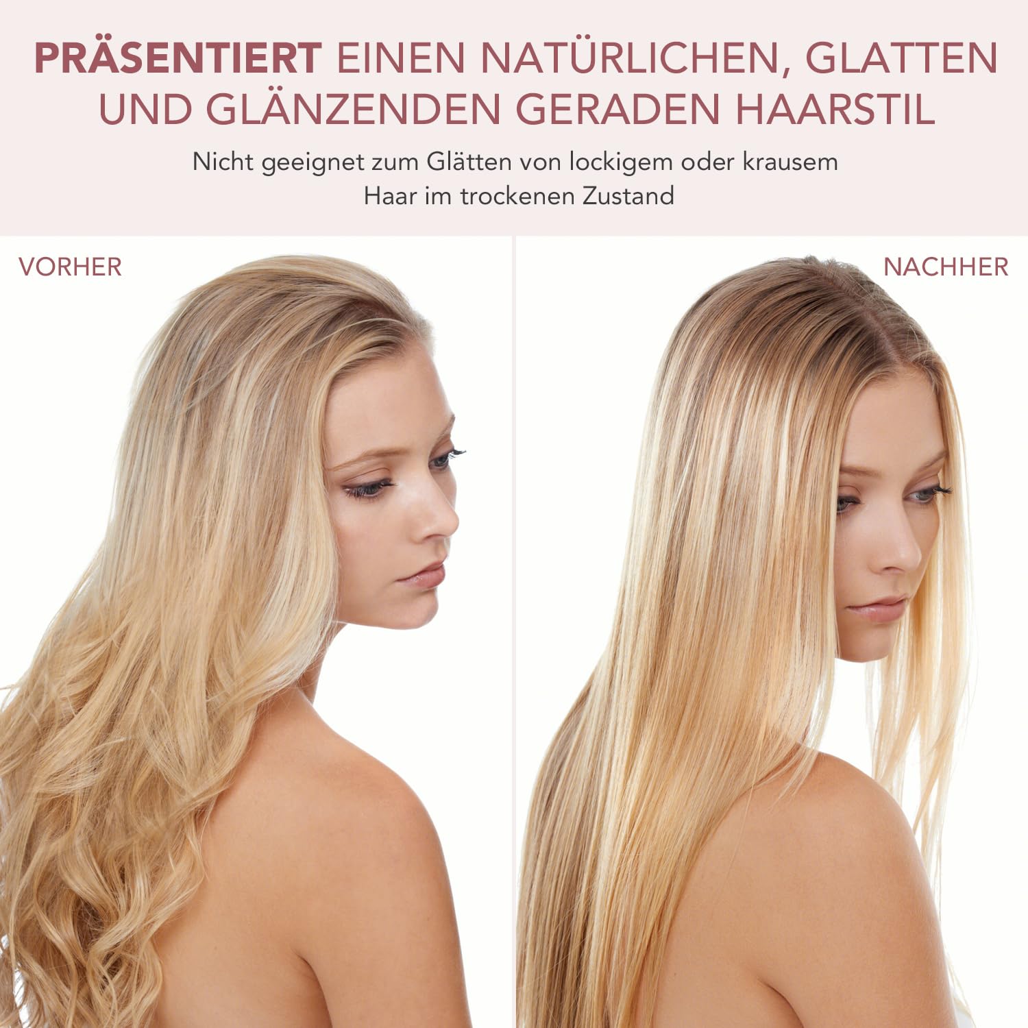 Glätteraufsätze für Shark FlexStyle Luftstyler, Airflow Technologie ohne Heizplatten, Gleichzeitiges Trocknen und Glätten mit Luftstrom, Reduziert Hitzeschäden, Champagner