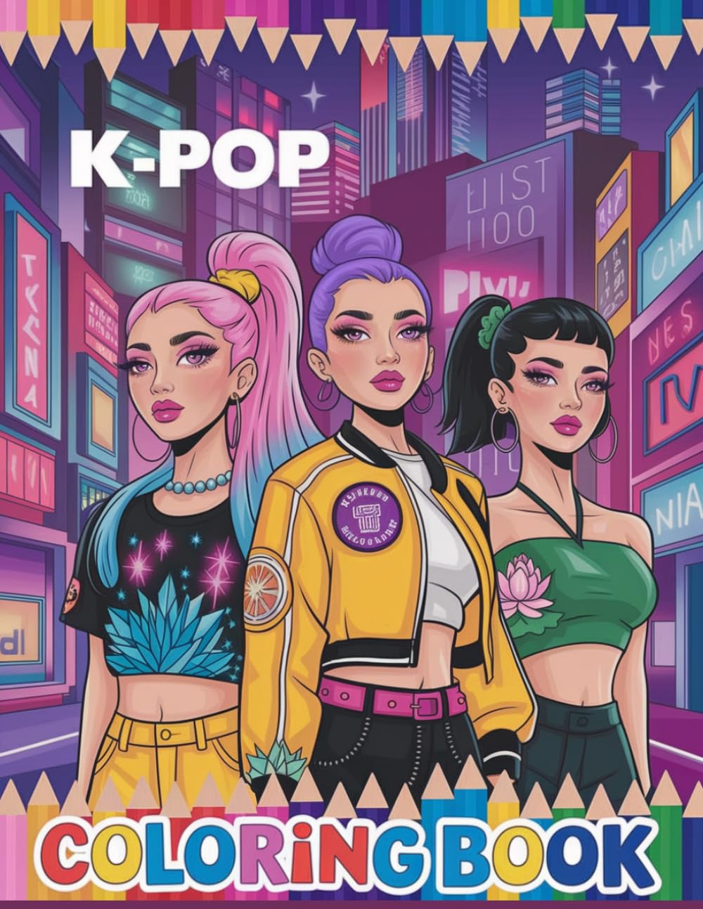 Kpop Coloring Book: Simple & Relaxing Designs for Stress Relief