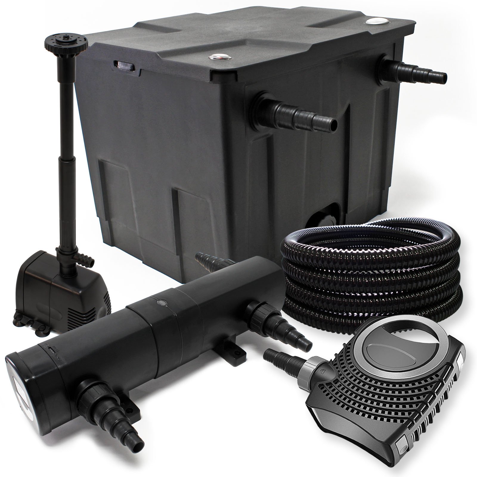 Zestaw filtrów do stawu bio 12000 l, UVC oczyszczacz stawu o mocy 24 W, pompa 80 W i pompa do fontanny