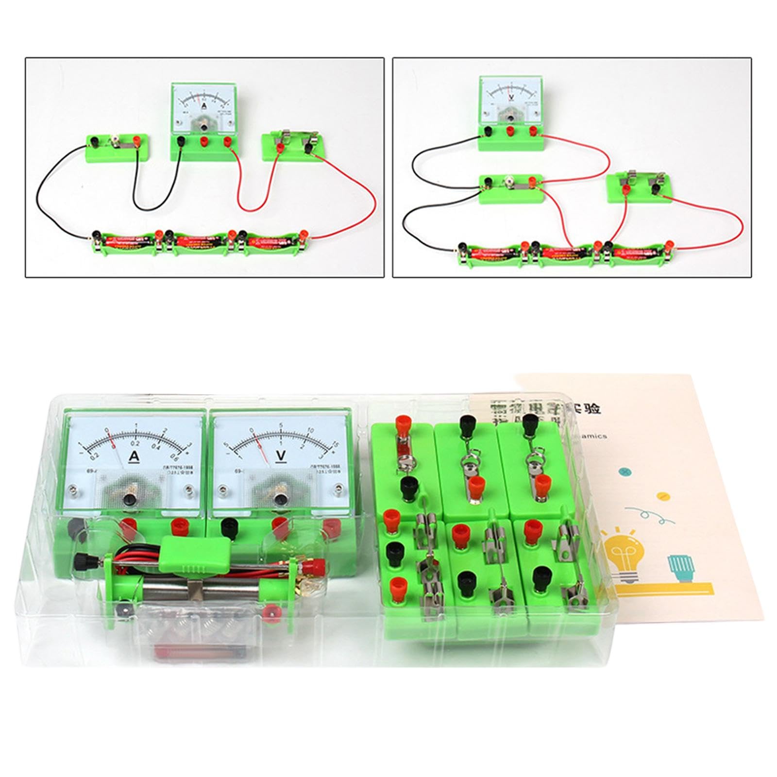 F Fityle Kit per esperimenti di circuiti fisici, Strumento di Base per circuiti elettrici per Studenti, didattici per Laboratori di Fisica e scienze, Regalo di