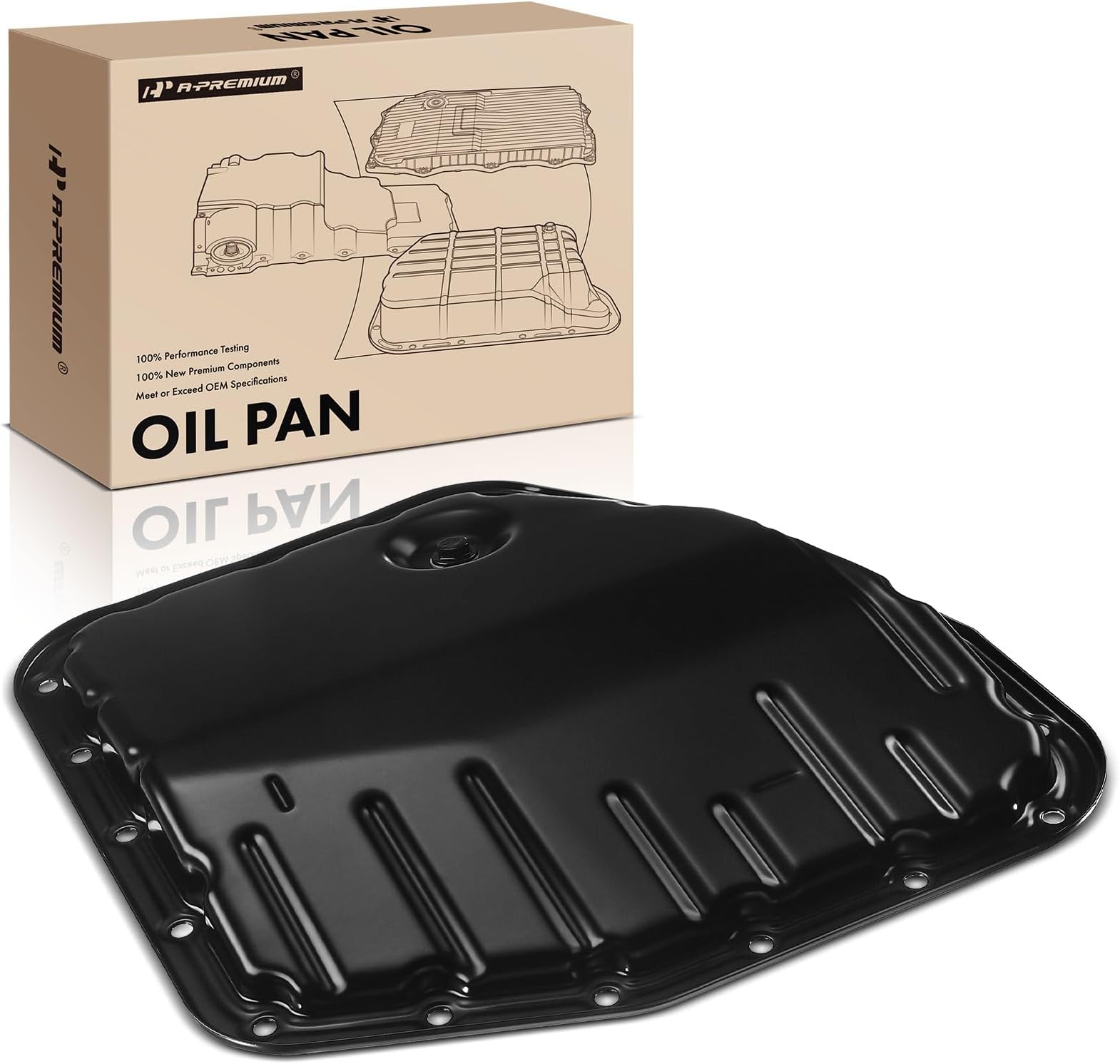 A-Premium Transmission Oil Pan with Drain Plug Compatible with Toyota Corolla 2003-2008, Matrix 2003-2008, L4 1.8L Gas and FWD Only