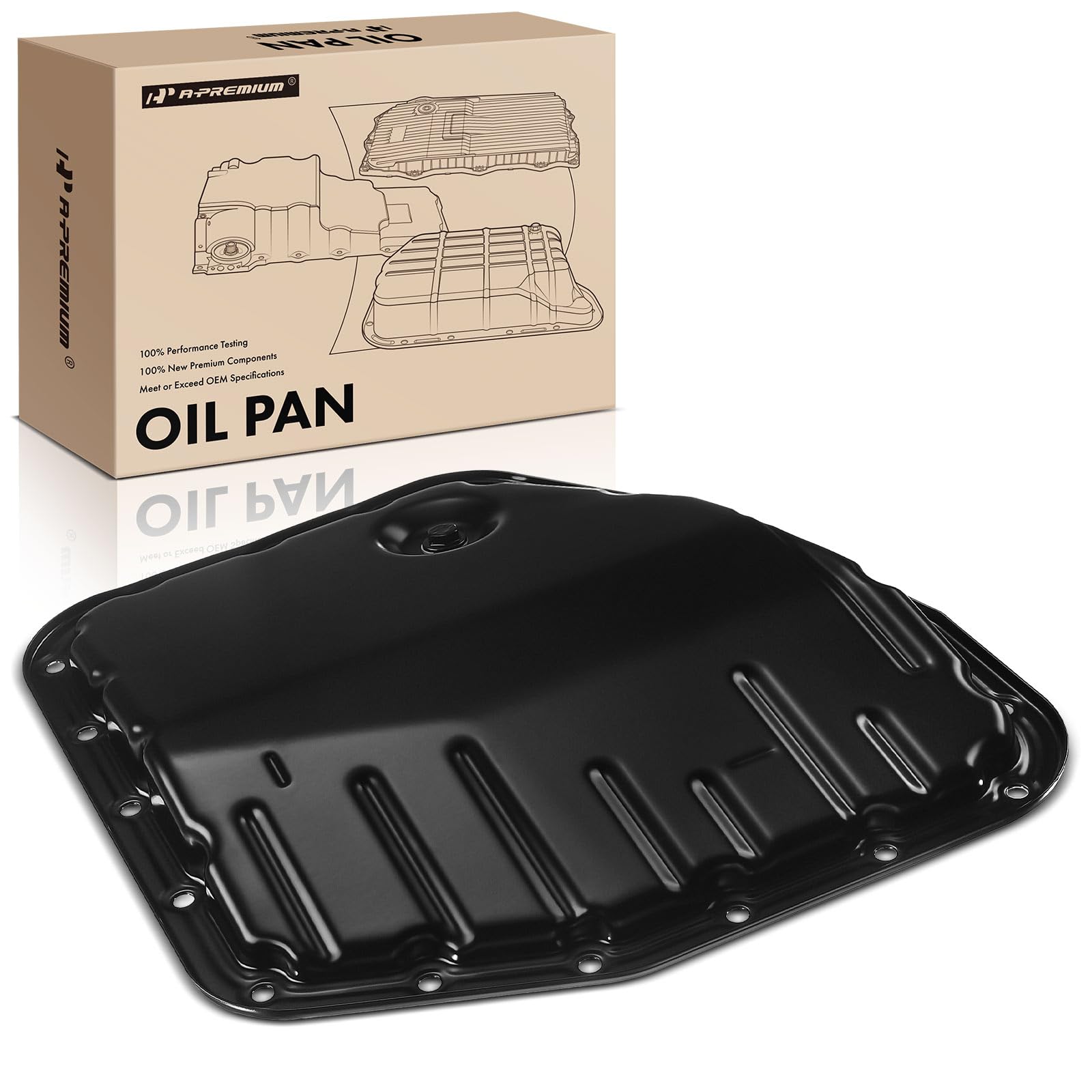 A-Premium Transmission Oil Pan with Drain Plug Compatible with Toyota Corolla 2003-2008, Matrix 2003-2008, L4 1.8L Gas and FWD Only