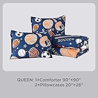 Vista 72 de Andency 3D Baseball Comforter Full (79x90 Inch), 3 Pieces(1 Baseball Comforter, 2 Pillowcases) Microfiber Sport Bedding Set for Boys Kids Teens