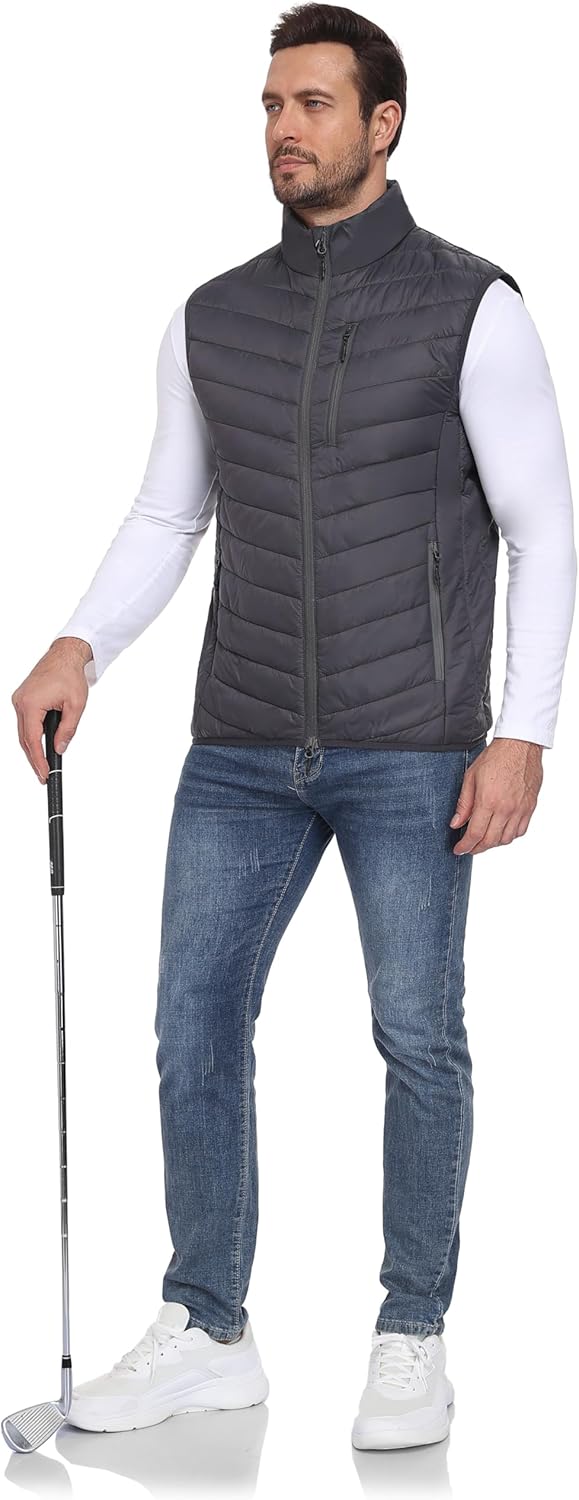 Little Donkey Andy Men's Lightweight Packable Puffer Vest Outerwear Warm Quilted Sleeveless Jacket for Golf Running Casual - Image 7