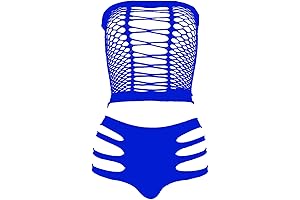 LEMON GIRL Women's Fishnet BabyDoll Bodysuit Mini Dress One Size