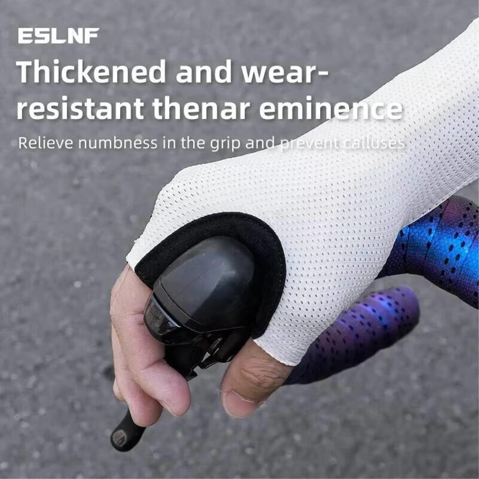 Letnie oddychające rękawiczki rowerowe z półpalcami, antypoślizgowe i odporne na zużycie -Black-m