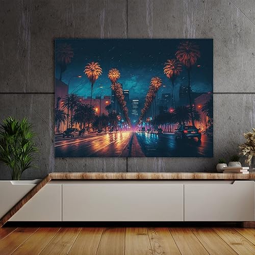 Miniatura 3 de Sense Canvas City Usa Los Ángeles 17 - Lienzo decorativo para decoración del hogar, póster grande de 40 x 30 pulgadas  0.75 pulgadas