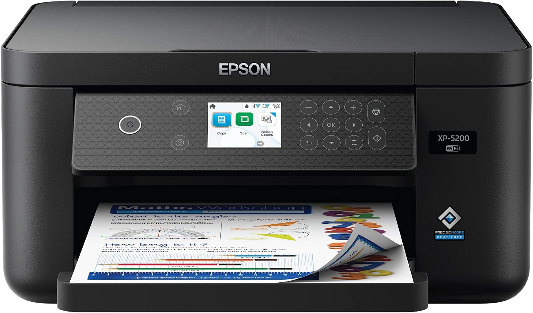 Expression Home XP-5200 Wireless Colour All-in-One Printer with Scan, Copy, Automatic 2-Sided Printing, Borderless Photos, 150-Sheet Paper Tray and 2.4" Colour Display
