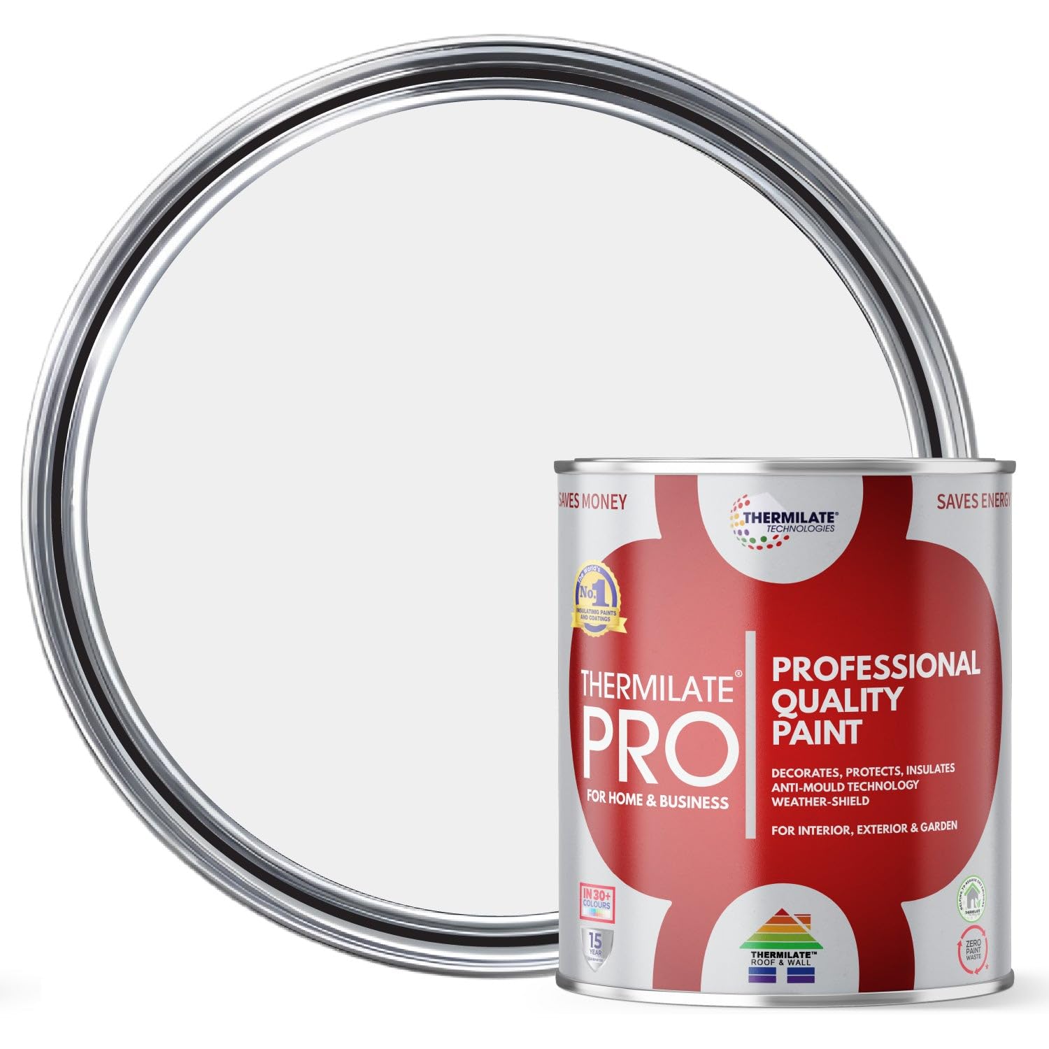 Thermilate PRO FLEX Interior & Exterior Paint - Professional Multi-Surface Paint & Primer for All Walls, Wood, Furniture, Kitchen Cupboards & Garden | All-in-One - Rock Salt - 5L - Matt โ image 1