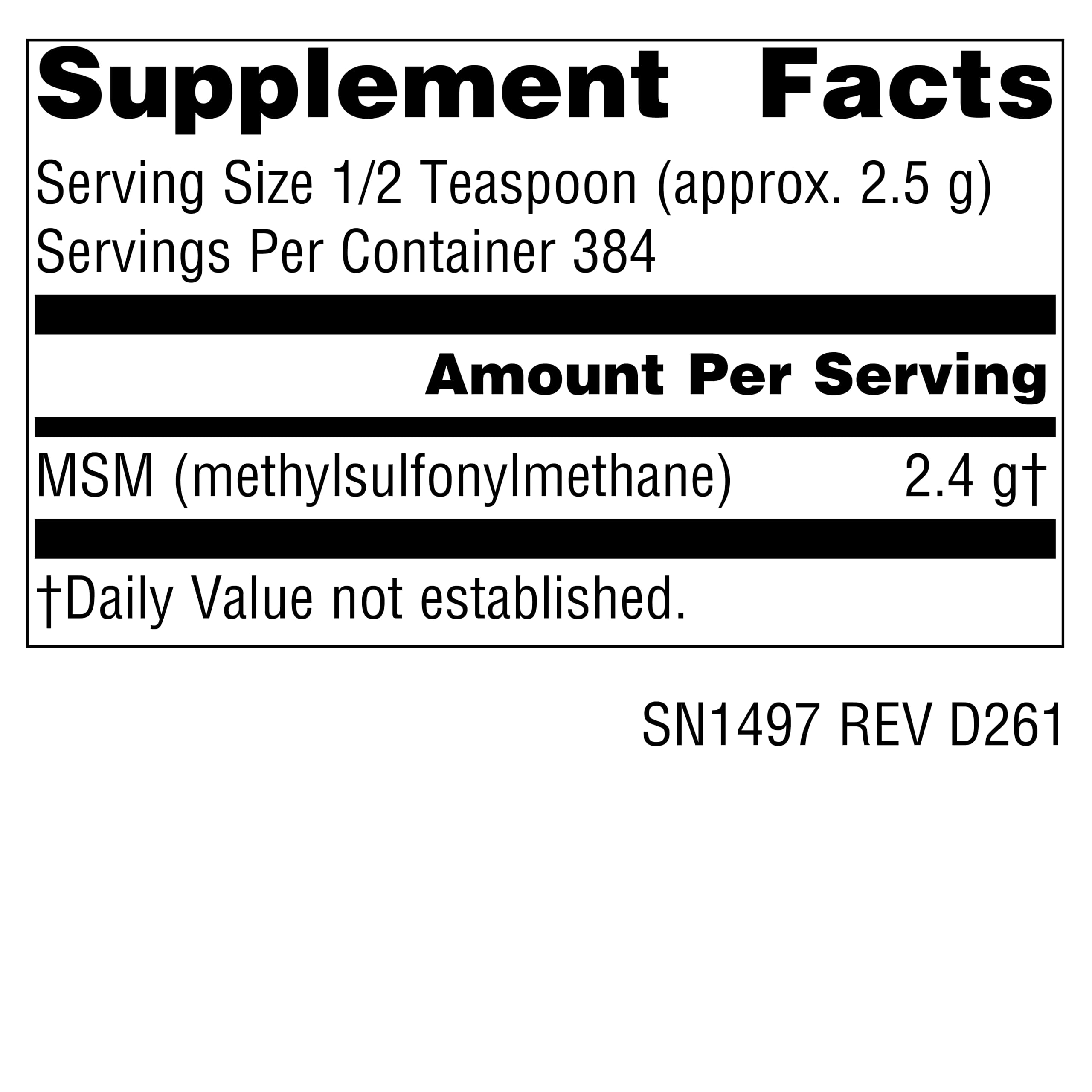 Source Naturals MSM (Methylsulfonylmethane) Net WT. 35 Ounce - Powder — Amazon image 2