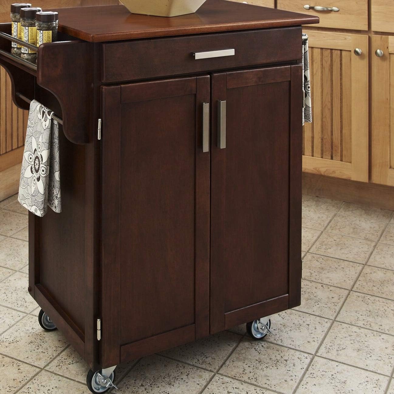 Savorey Kitchen Cart, Width Without Side Attachments 27.