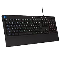 Tastiera da gioco Logitech G213 Prodigy, tasti retroilluminati RGB LIGHTSYNC, resistenti agli schizzi, tasti personalizzabili, tasti multimediali dedicati, layout QWERTY UK – nera