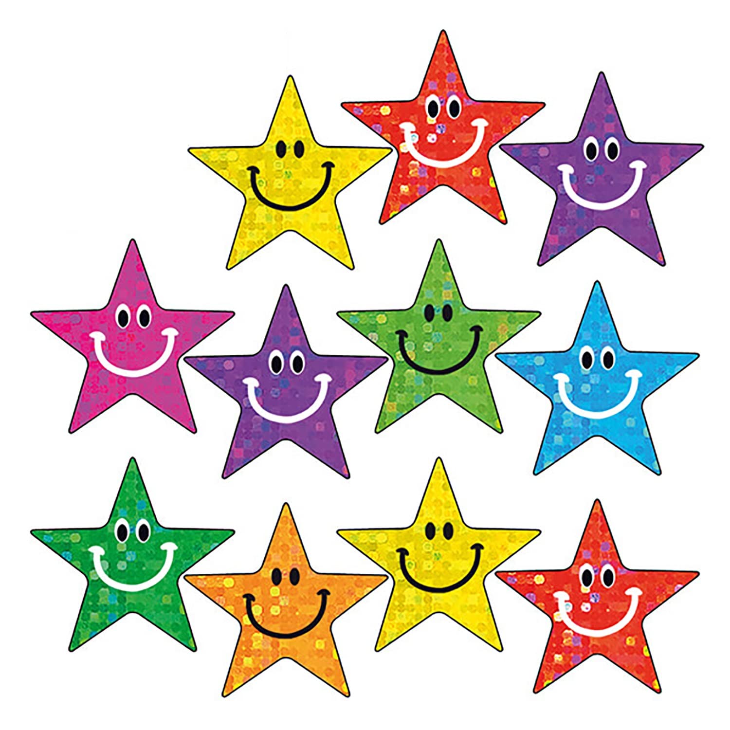 1120 Holographic Shiny Smiley Stars Motivational Childrens Pupils School Teachers Praise Reward Stickers Value Pack 20mm Primary Teaching Services