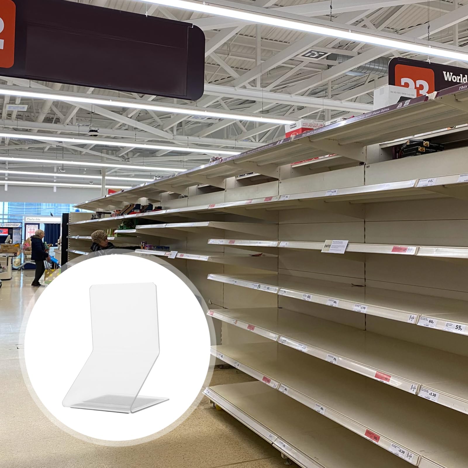 Happyyami 3 Pcs Back Support Plates for Supermarket Reverse Baffle Simple Rack for Convenience Stores and Display Organization