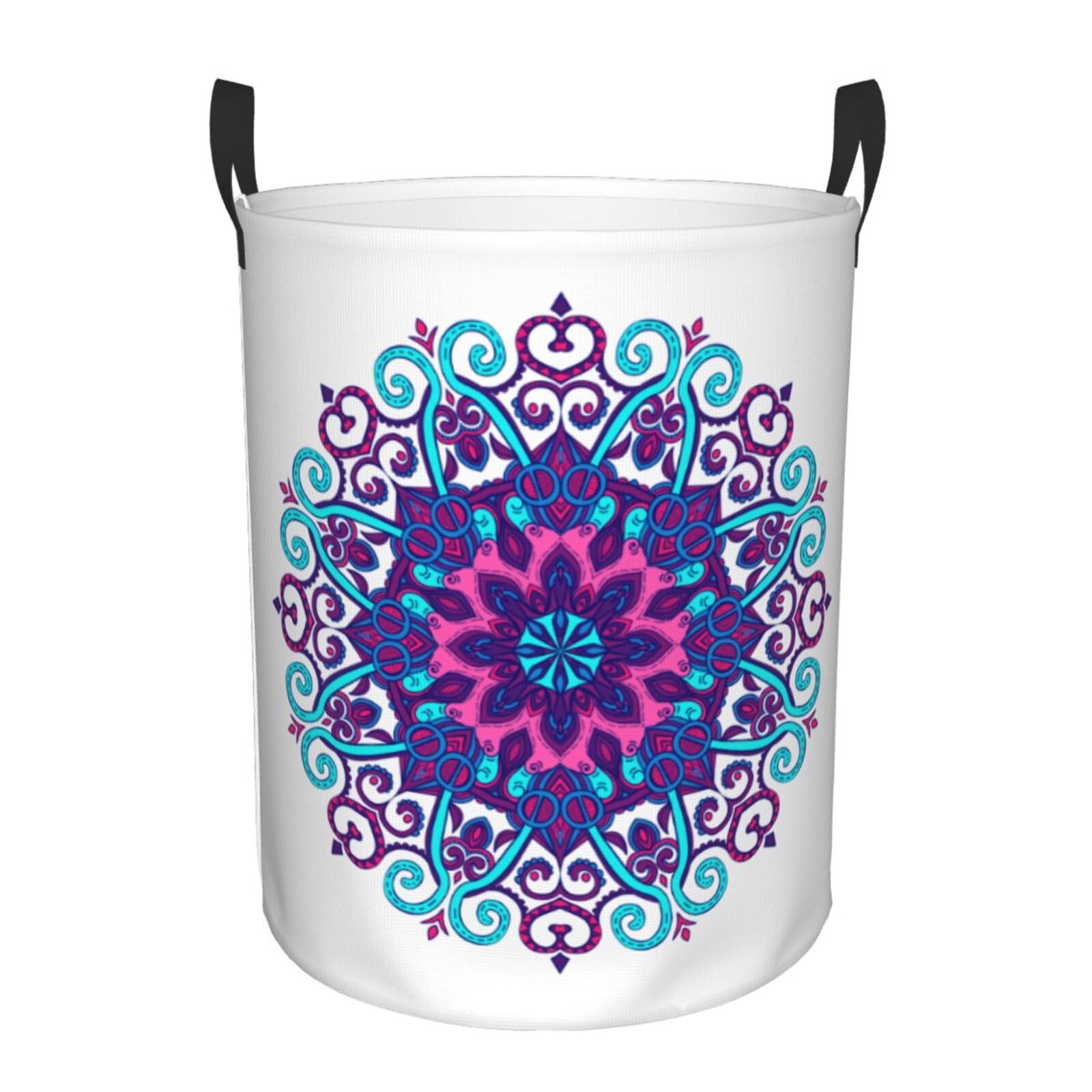 Laundry Basket Oriental Mandala Laundry Hamper Waterproof Idea Hampers Large Collapsible Baskets with Handle Suitable for Bedroom Bathroom Utility Room Kitchen