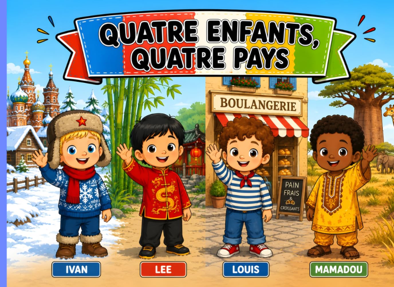 Quatre Enfants, Quatre Pays: album illustré maternelle 3 ans , histoire du soir