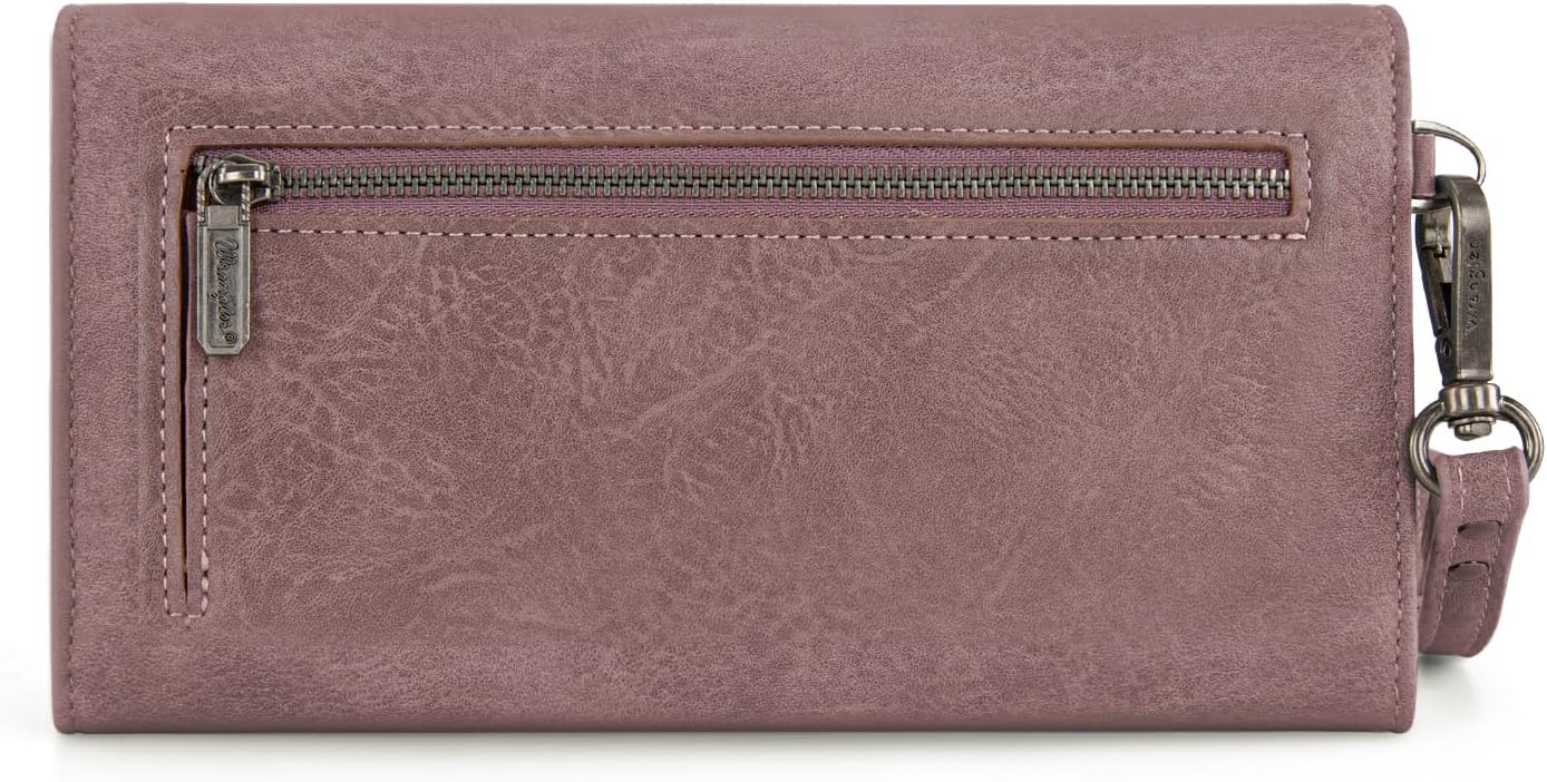 Montana West X Wrangler Wrist Wallets for Women Rfid Blocking Trifold Zipper Wallet Ladied Female Large Capacity Wristlet Wallet with Coin Purse and Wrist Strap - Image 4