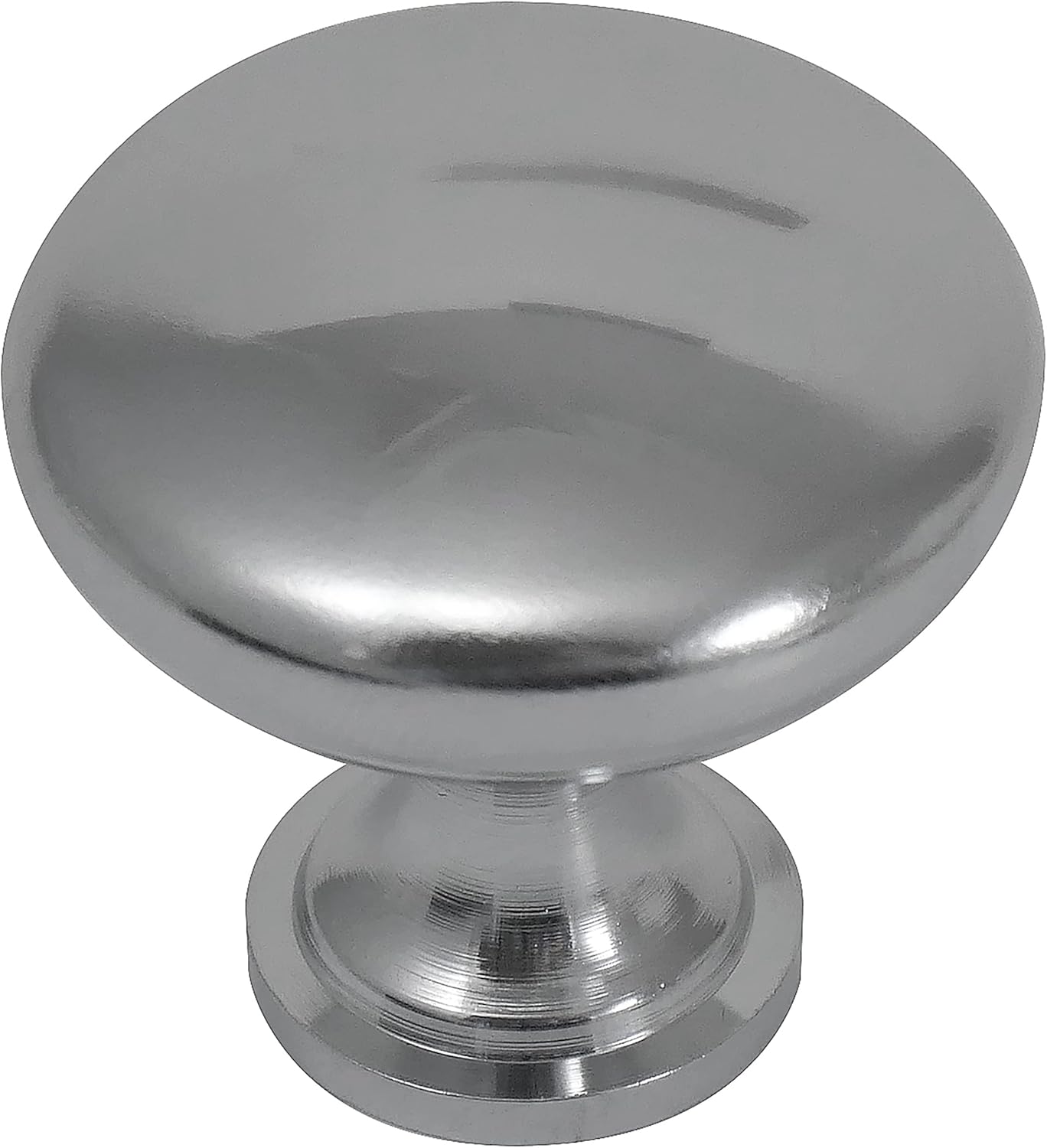 Polished Chrome Round Cabinet Knob with Mounting Hardware