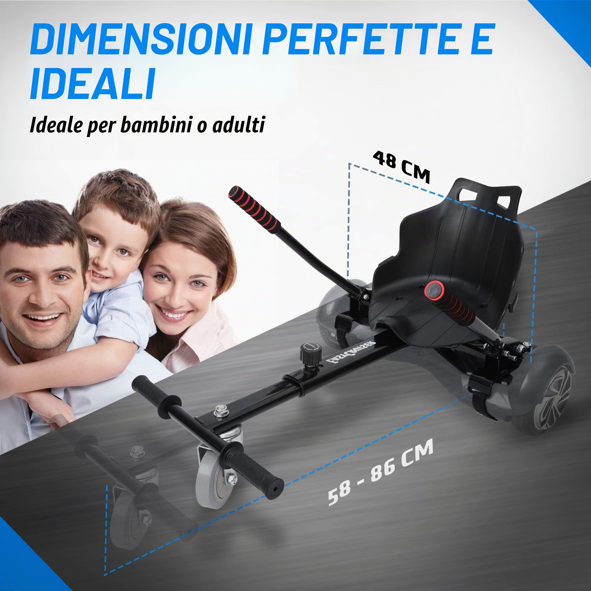 Sedile Originale per Hoverboard 6.5-10 Pollici - Progettato in Germania - Regalo di Natale per Bambini