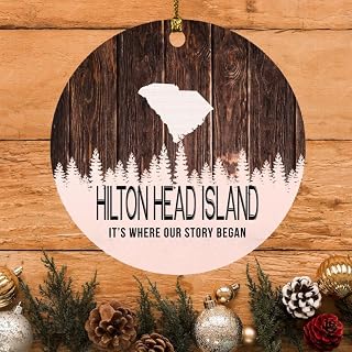 Hilton Head Island Ornament Hilton Head Island SC Ornaments South Carolina - It's Where Our Story Began - Vintage Christmas Ornament Gift Round 3"