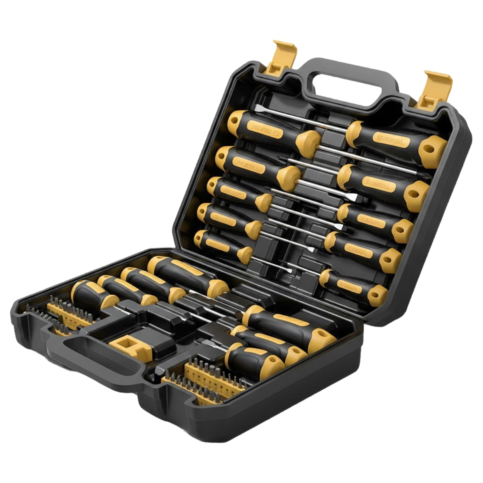 Juego de destornilladores magnéticos, juego de destornilladores de 57 piezas con estuche, herramientas manuales de destornillador con puntas de 40 piezas