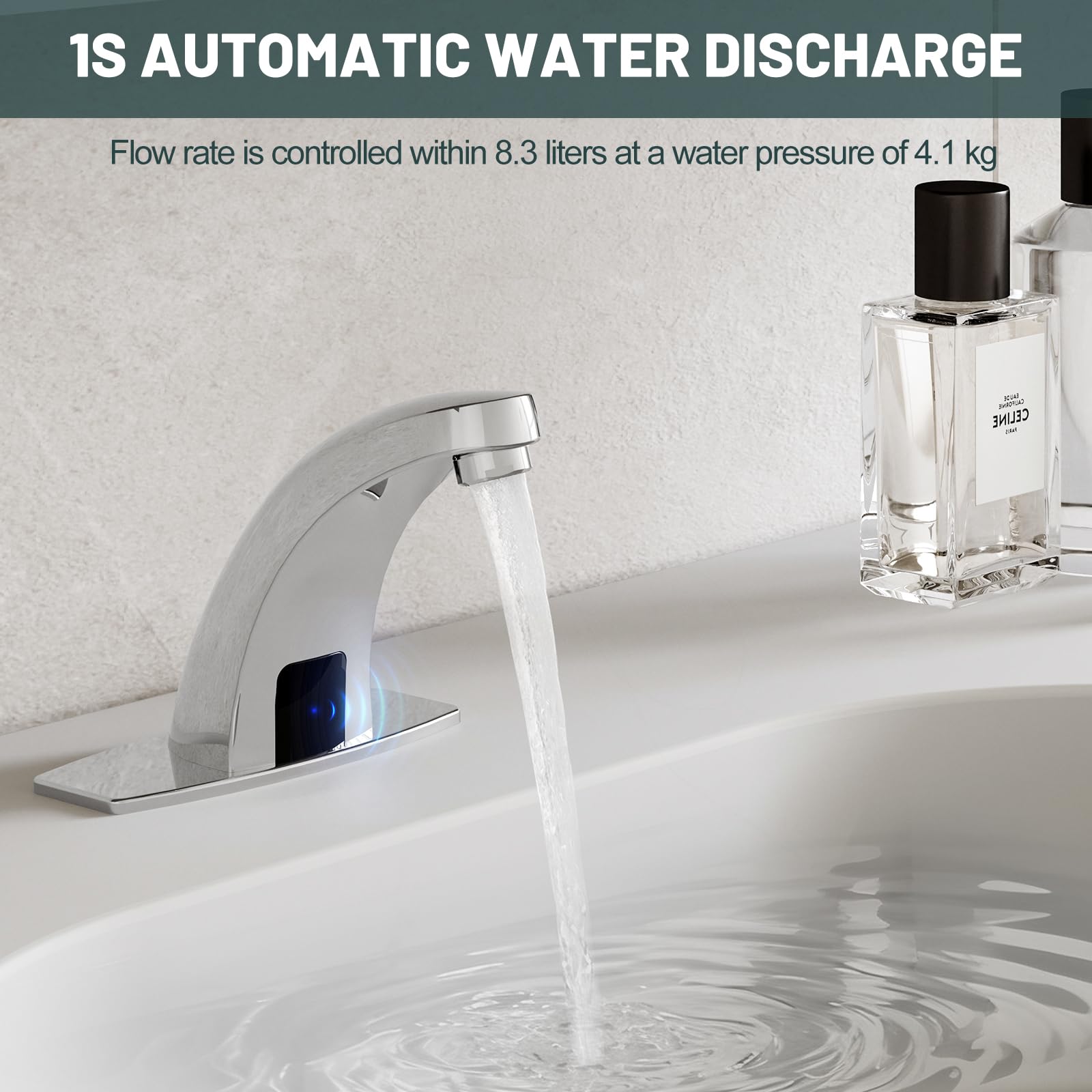 Latón macizo grifo Greenspring con Sensor de grifo de Sensor de encendido y apagado automático cromado grifo y ducha para bañera grifo funda Diseño de instalación piezas mueble para baño romano templado que cambia Glacier Bay