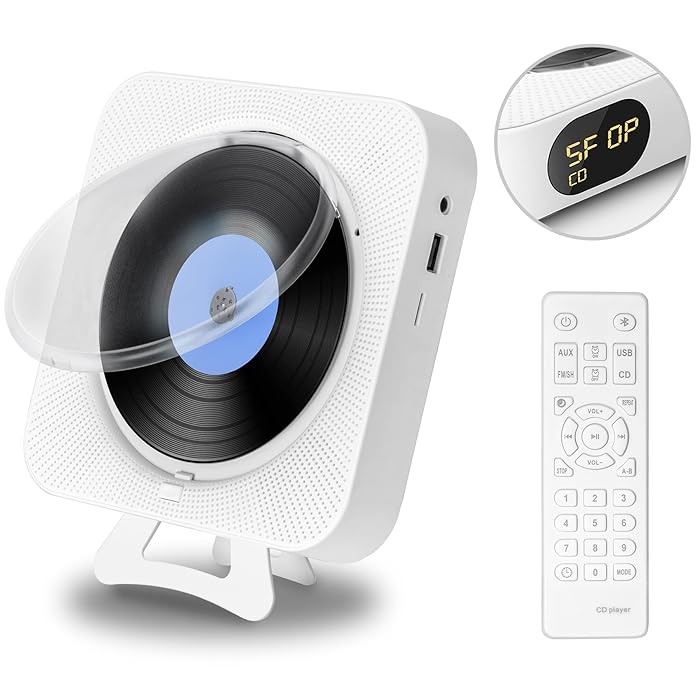 Buy CD Player Portable with Bluetooth Wall Mountable & Desktop Stand