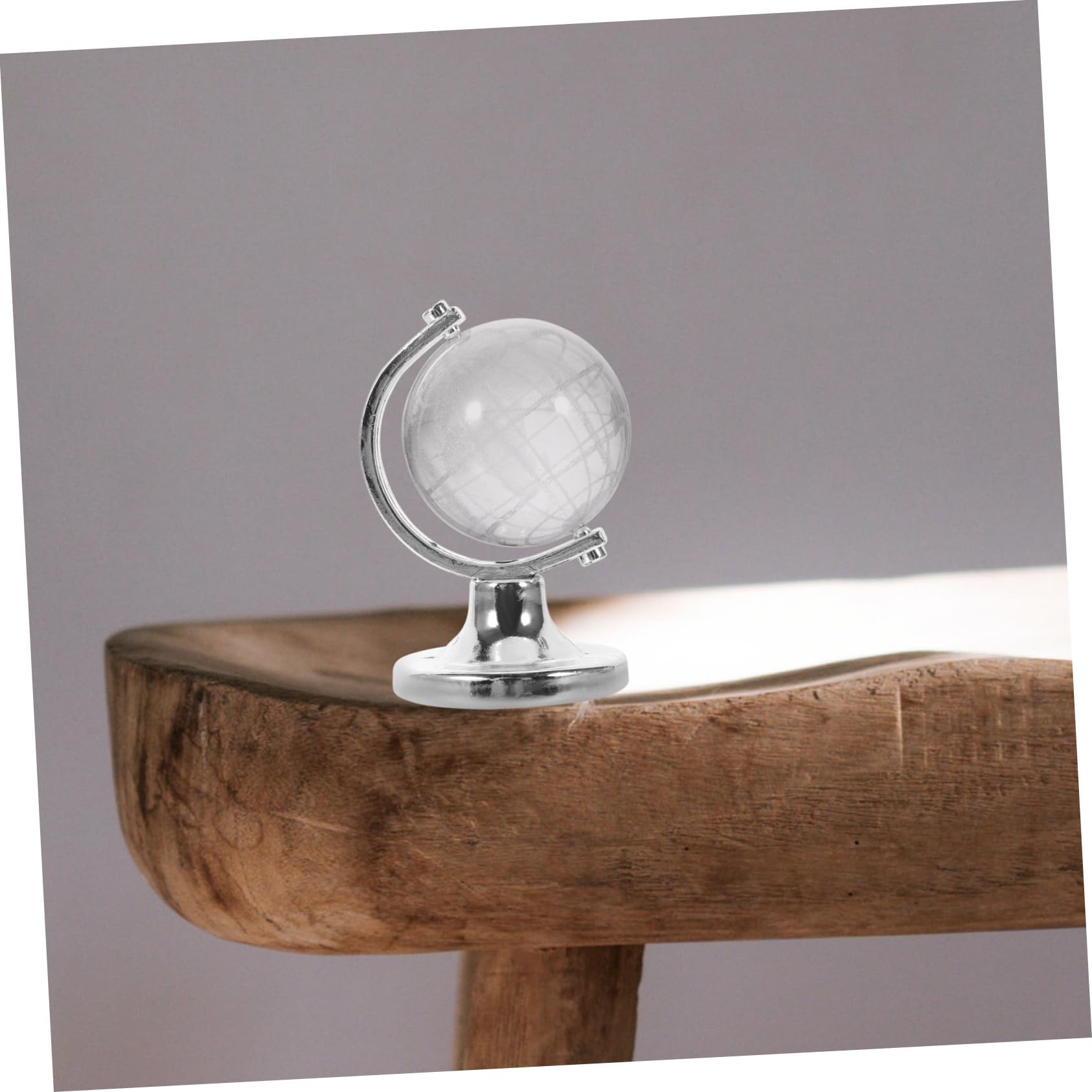 TEHAUX 2pcs Glass Globes for Home Decor Elegant Modern Style Desktop World Map Globe Ornament